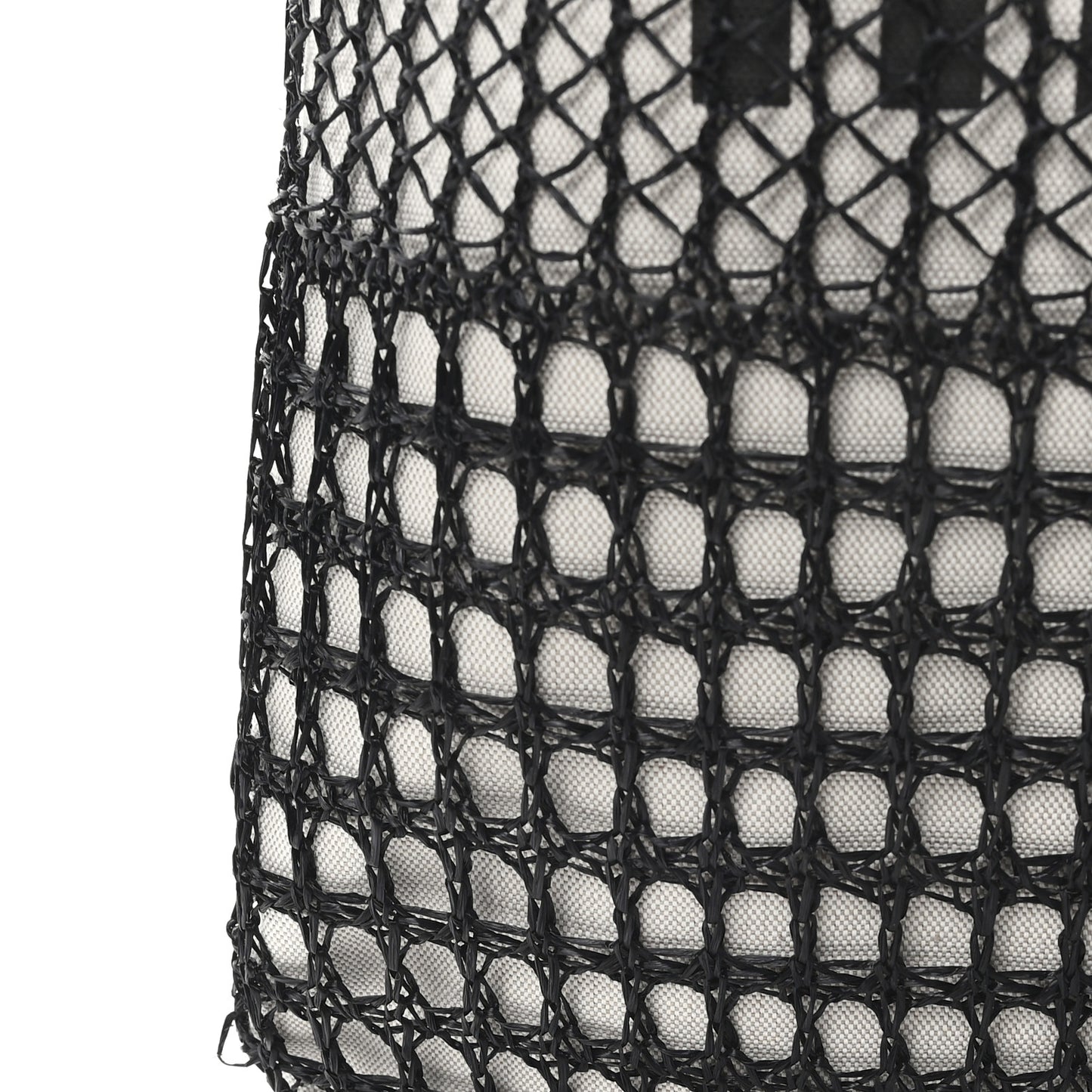 Raffia Effect Linen Logo Ivy Bag Black Natural