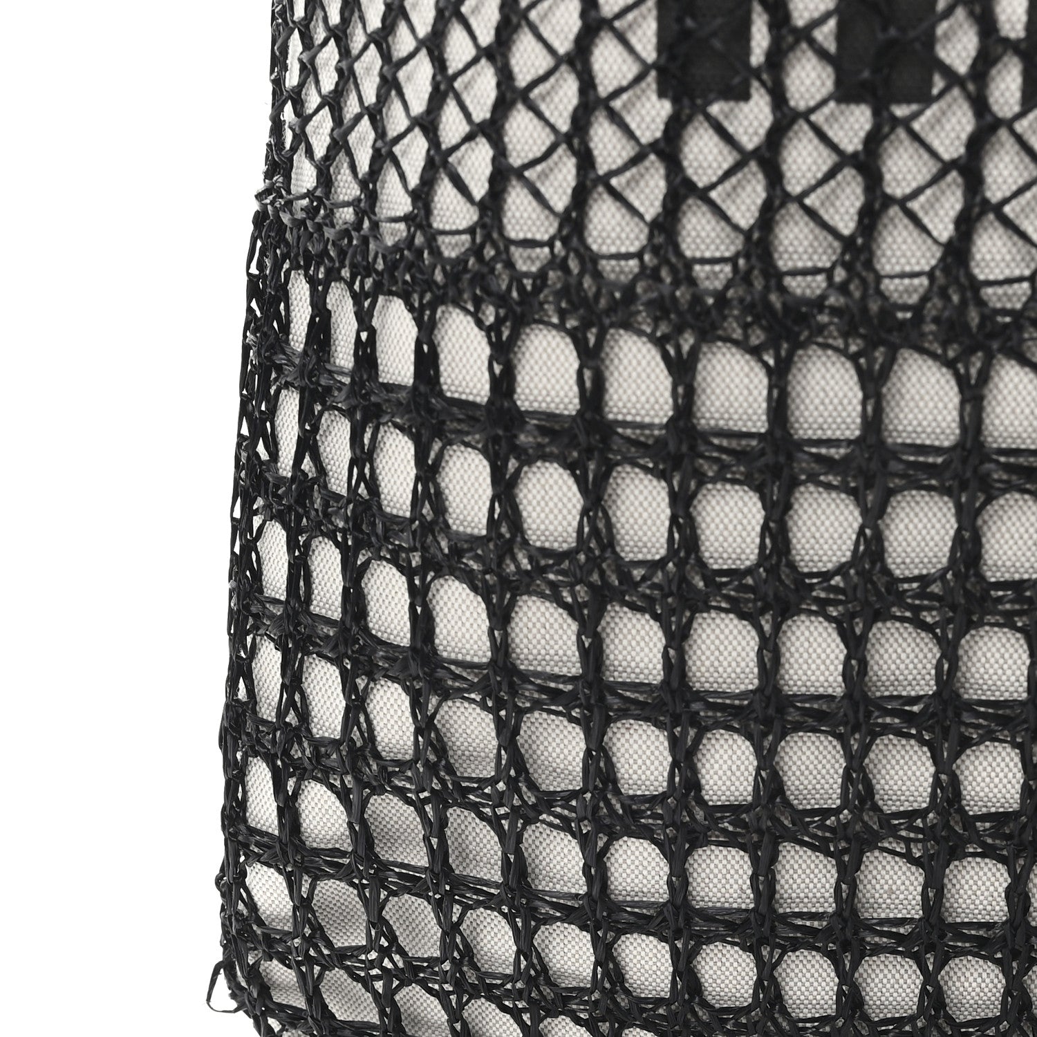 Miu Miu Raffia Effect Linen Logo Ivy Bag Black Natural 12 of 12