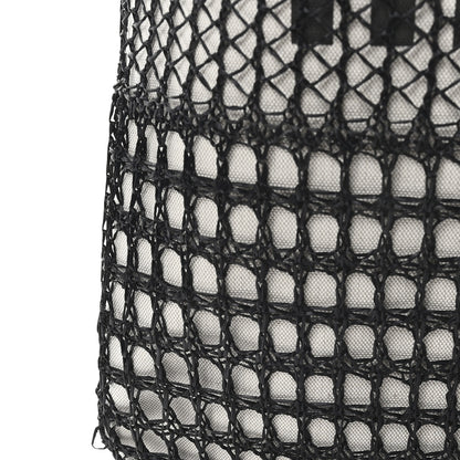 Miu Miu Raffia Effect Linen Logo Ivy Bag Black Natural 12 of 12