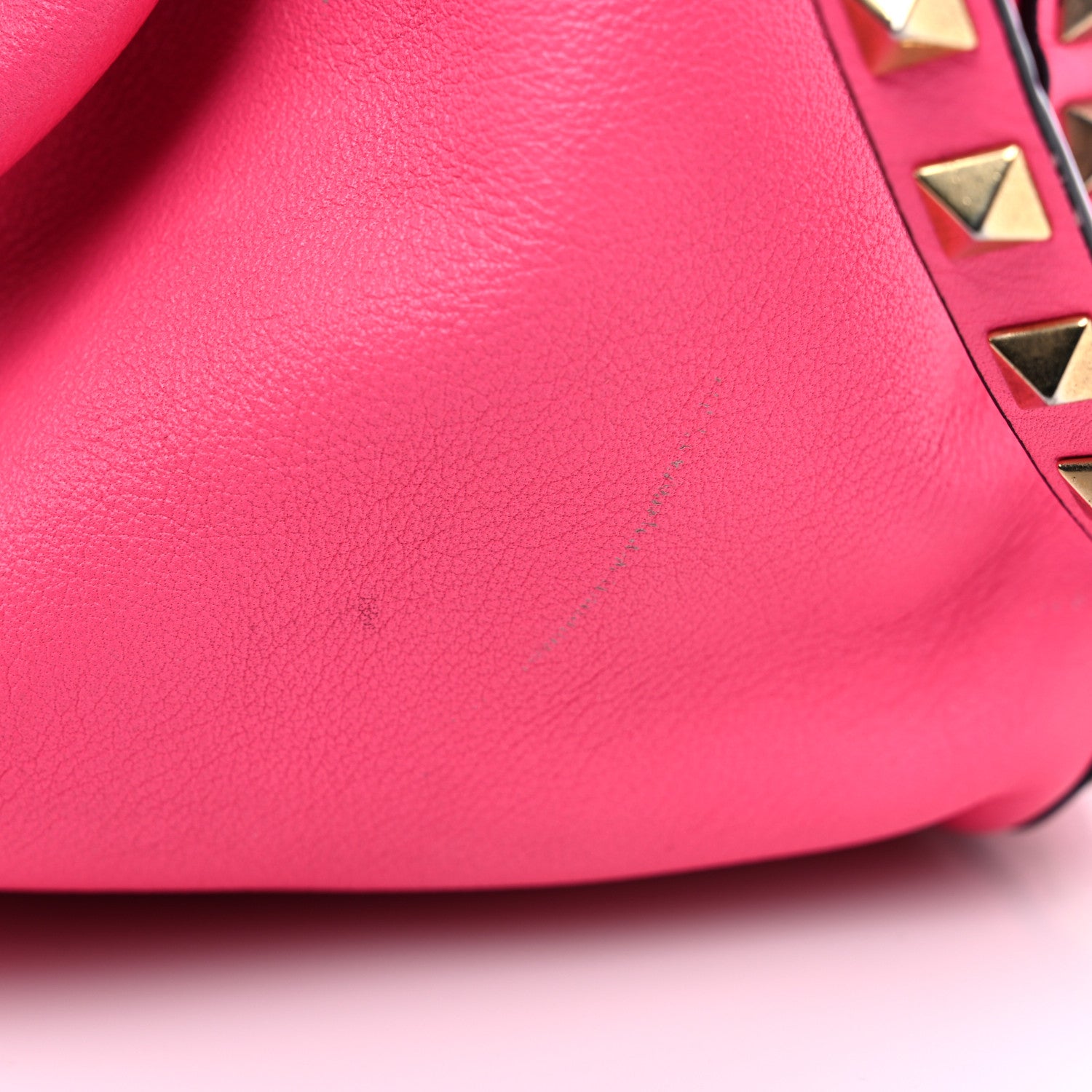 Valentino Garavani Vitello Medium Rockstud Tote Fuxia Fluo 10 of 14