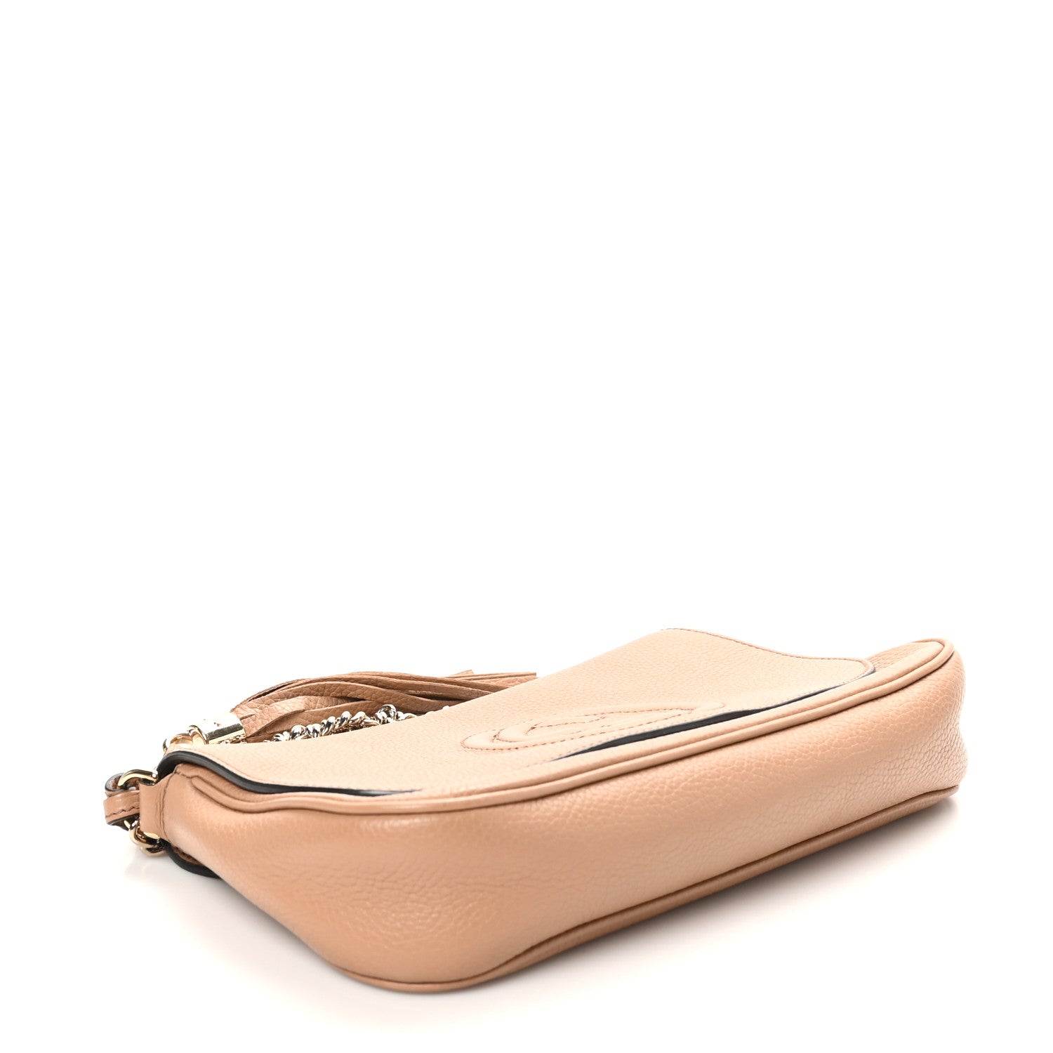 Gucci Pebbled Calfskin Medium Soho Flap Crossbody Camelia 4 of 10