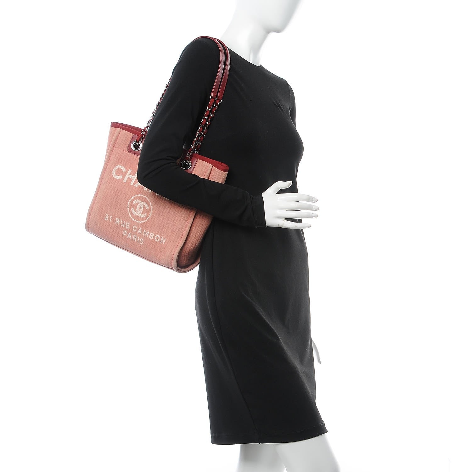 Chanel Canvas Mini Deauville Tote Red 2 of 7