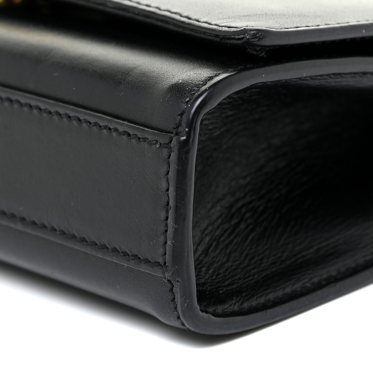 Calfskin Small Classic Monogram Kate Tassel Satchel Black