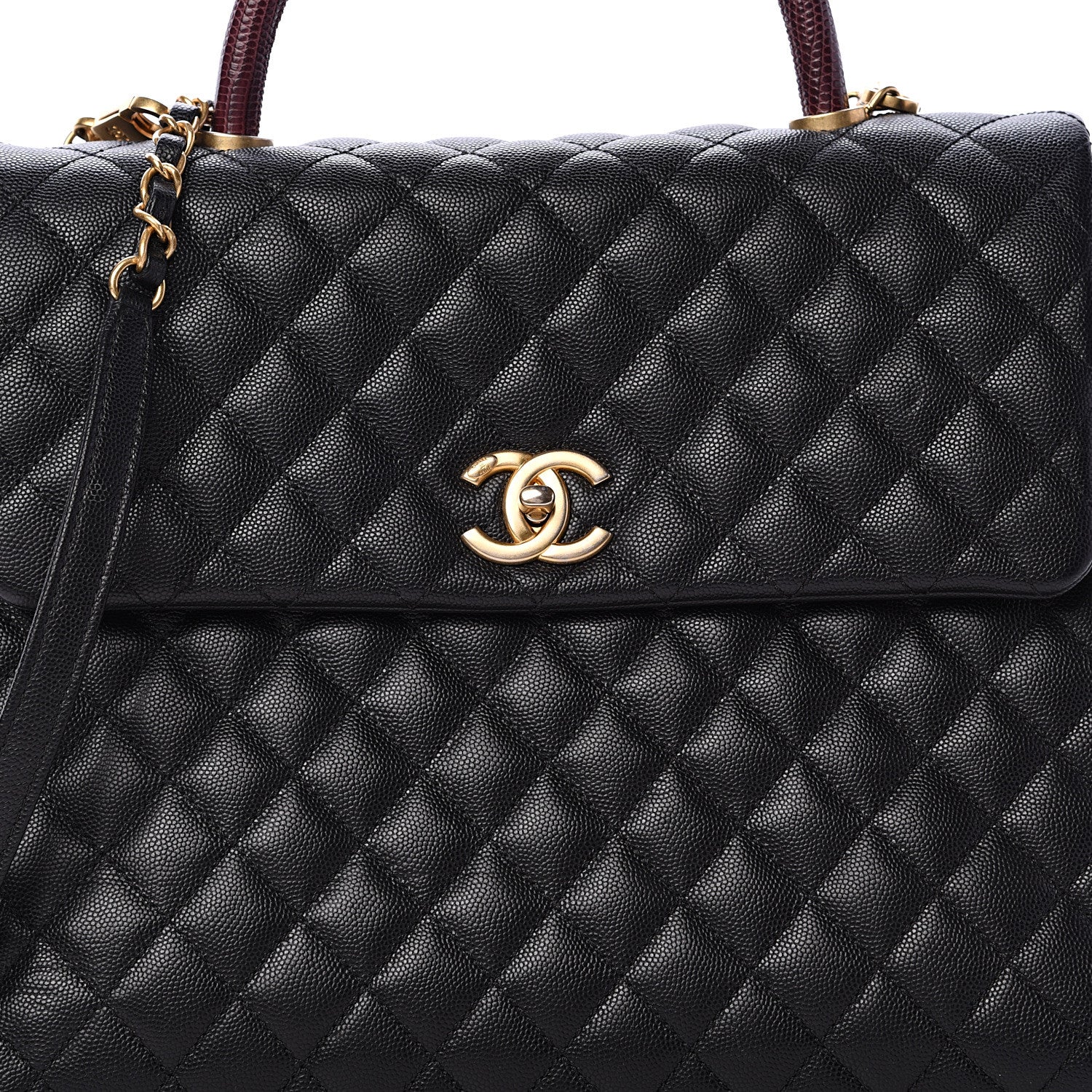 Chanel Caviar Lizard Quilted Large Coco Handle Flap Black 7 of 10