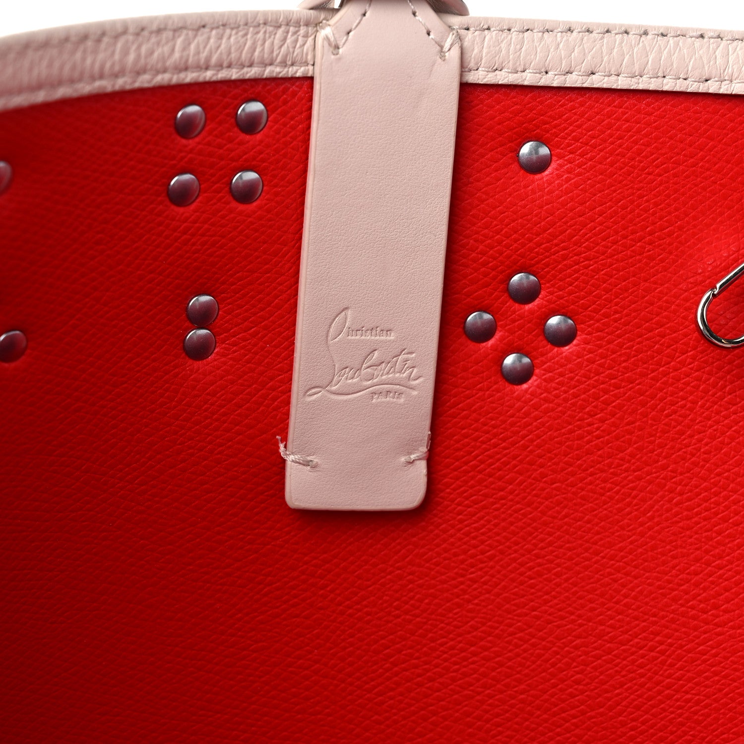 Christian Louboutin Calfskin Empire Spike Studded East West Cabata Tote Leche 7 of 14