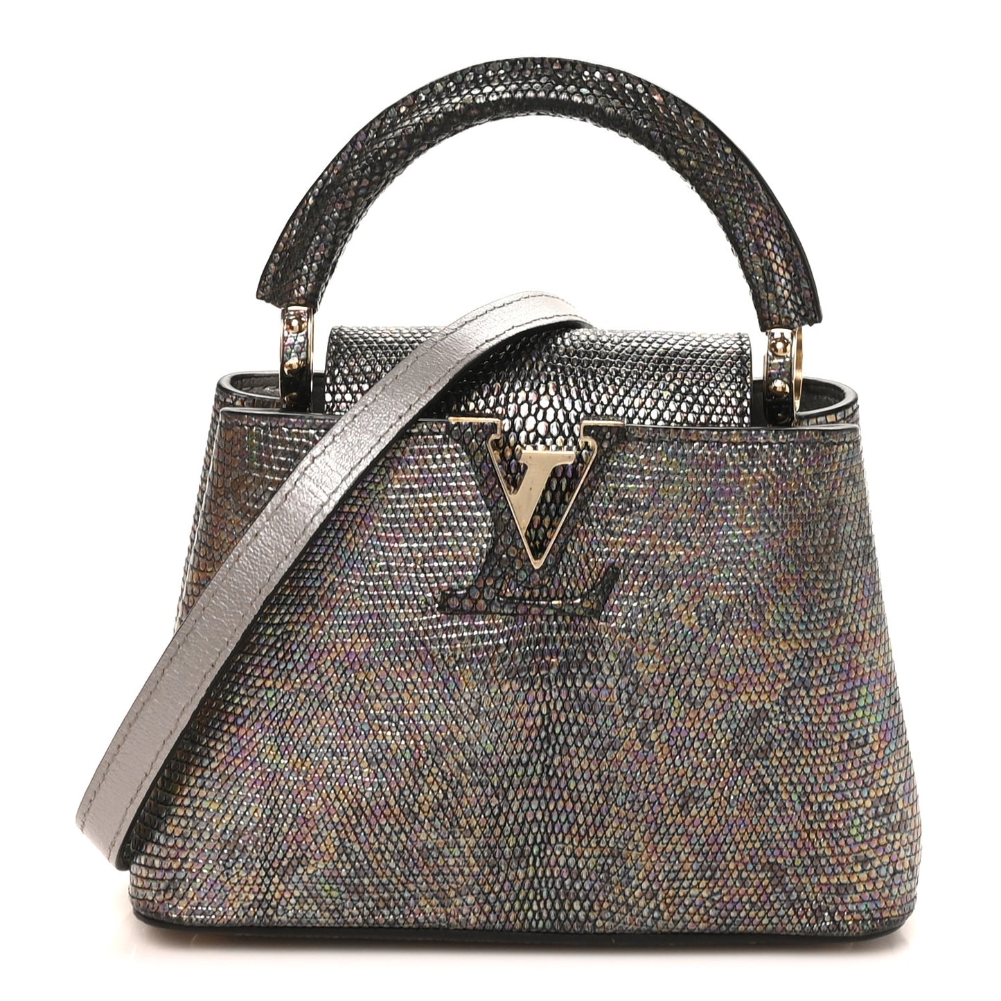 Lizard Capucines Mini Bleu Petrole