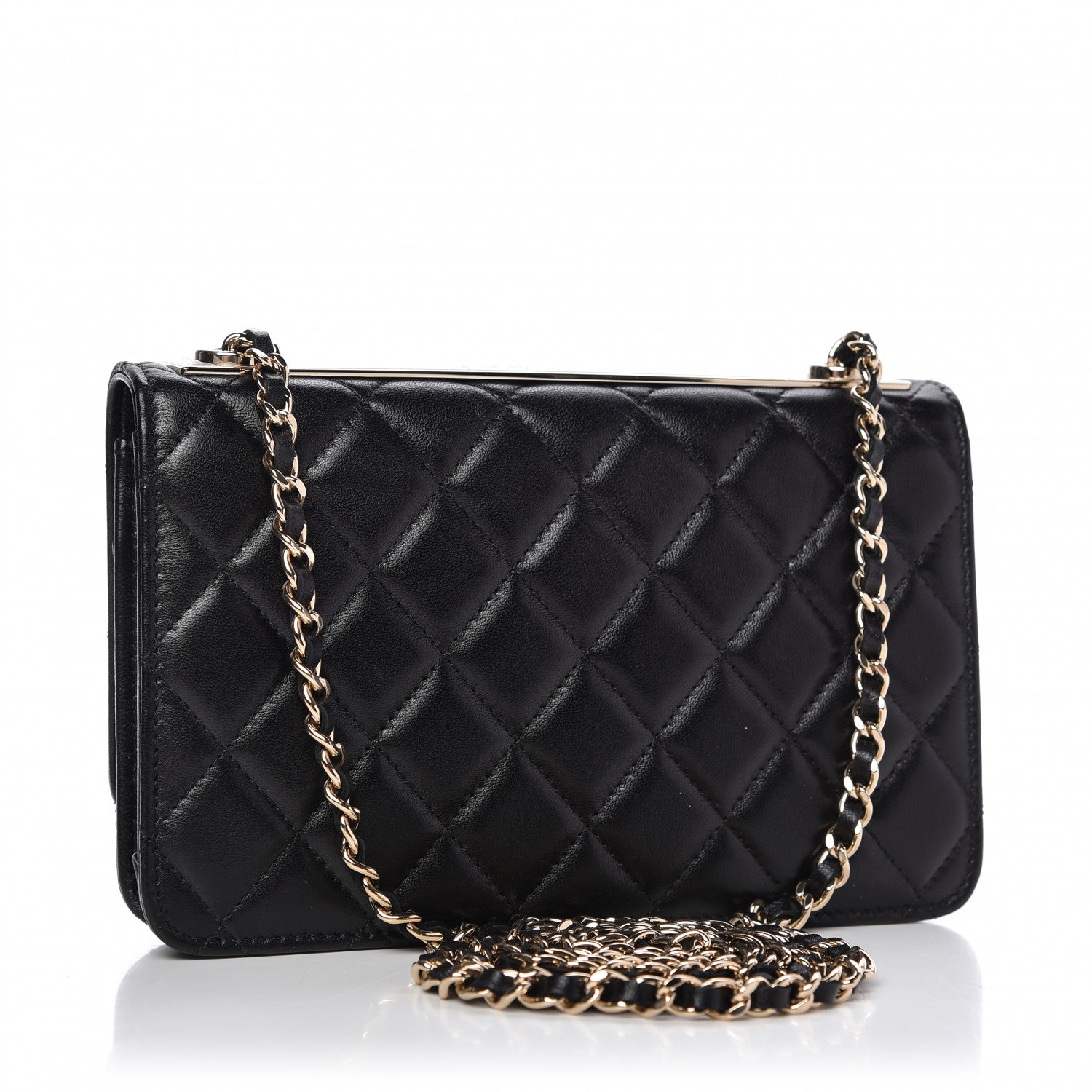Chanel Lambskin Quilted Trendy CC Wallet On Chain WOC Black 3 of 11