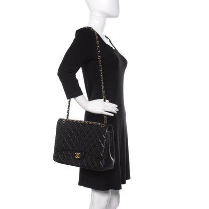 Chanel Lambskin Quilted Maxi Single Flap Black 3 of 13