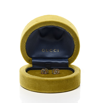 Gucci 18K Yellow Gold Sapphire Topaz Tsavorite Citrine Running G Stud Earrings 5 of 5