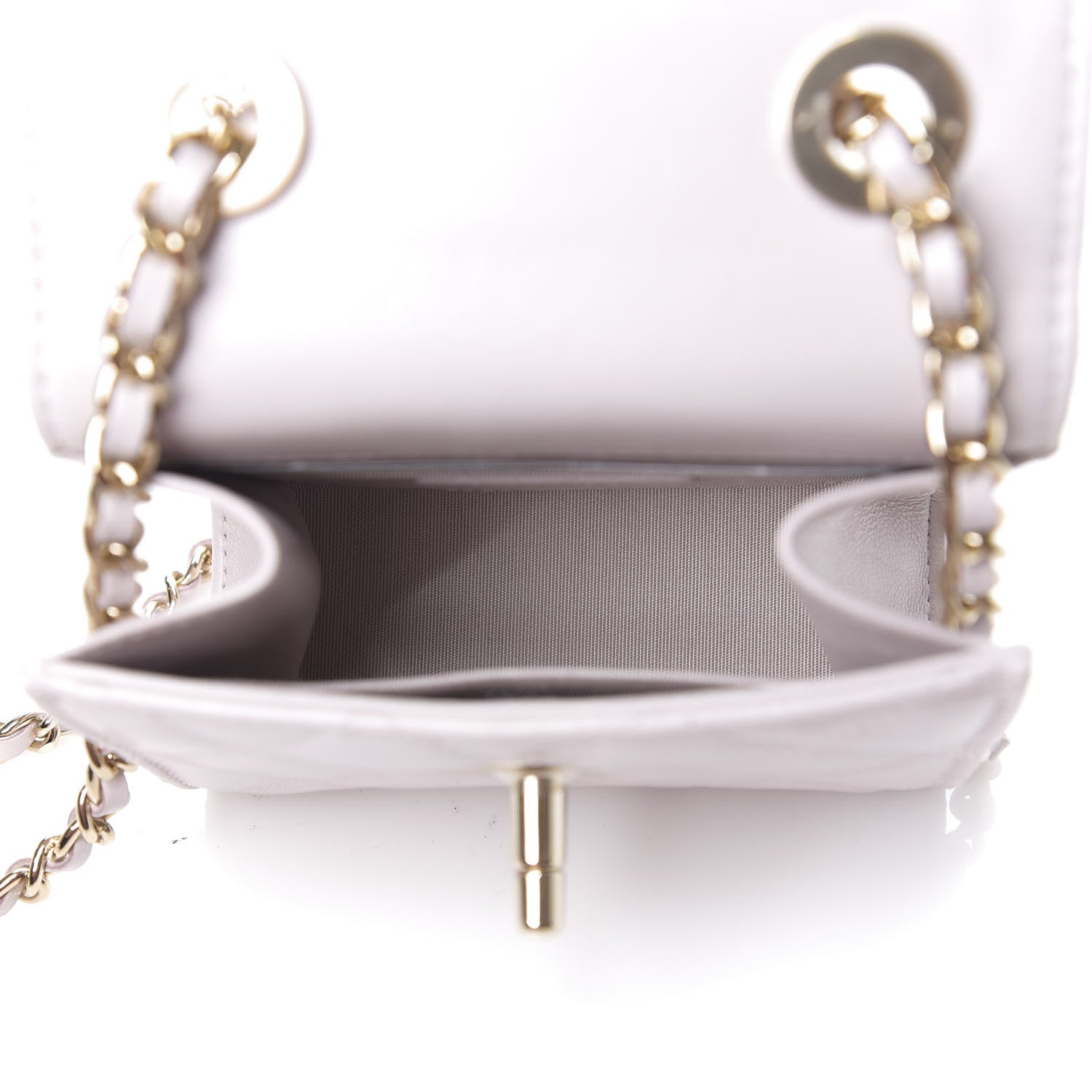 Chanel Lambskin Quilted Mini Trendy CC Clutch With Chain Lilas Lilac 4 of 10