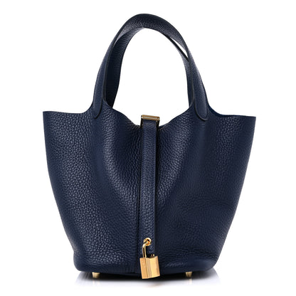 Hermes Taurillon Clemence Picotin Lock 18 PM Bleu Nuit 1 of 8