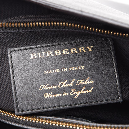 Burberry Calfskin House Check Medium Banner Tote Black 6 of 14