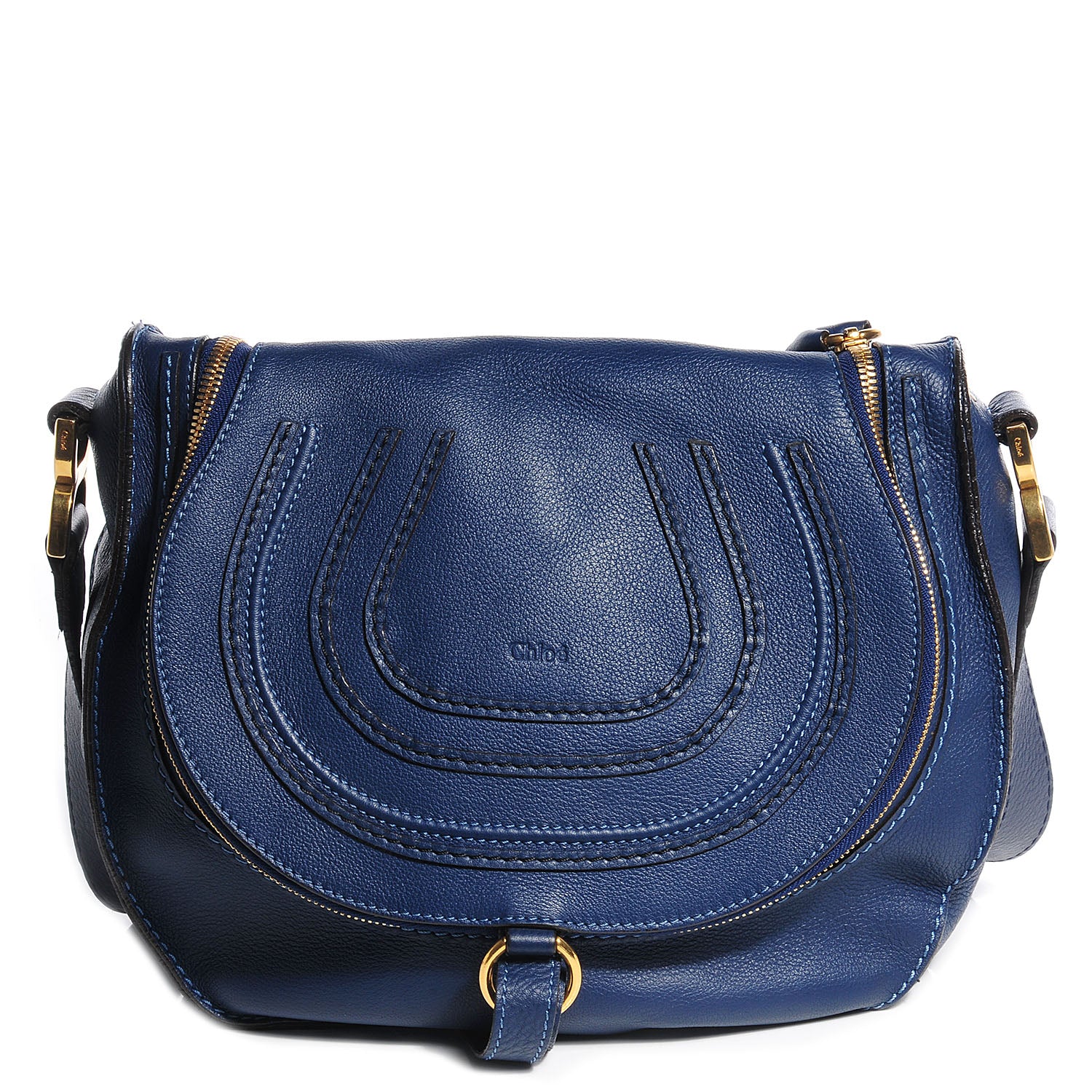 Chloe Calfskin Medium Marcie Round Crossbody Bag Royal Navy 1 of 12
