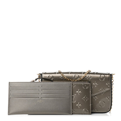 Louis Vuitton Vernis Felicie Pochette Chain Wallet Champagne Metallise 3 of 8