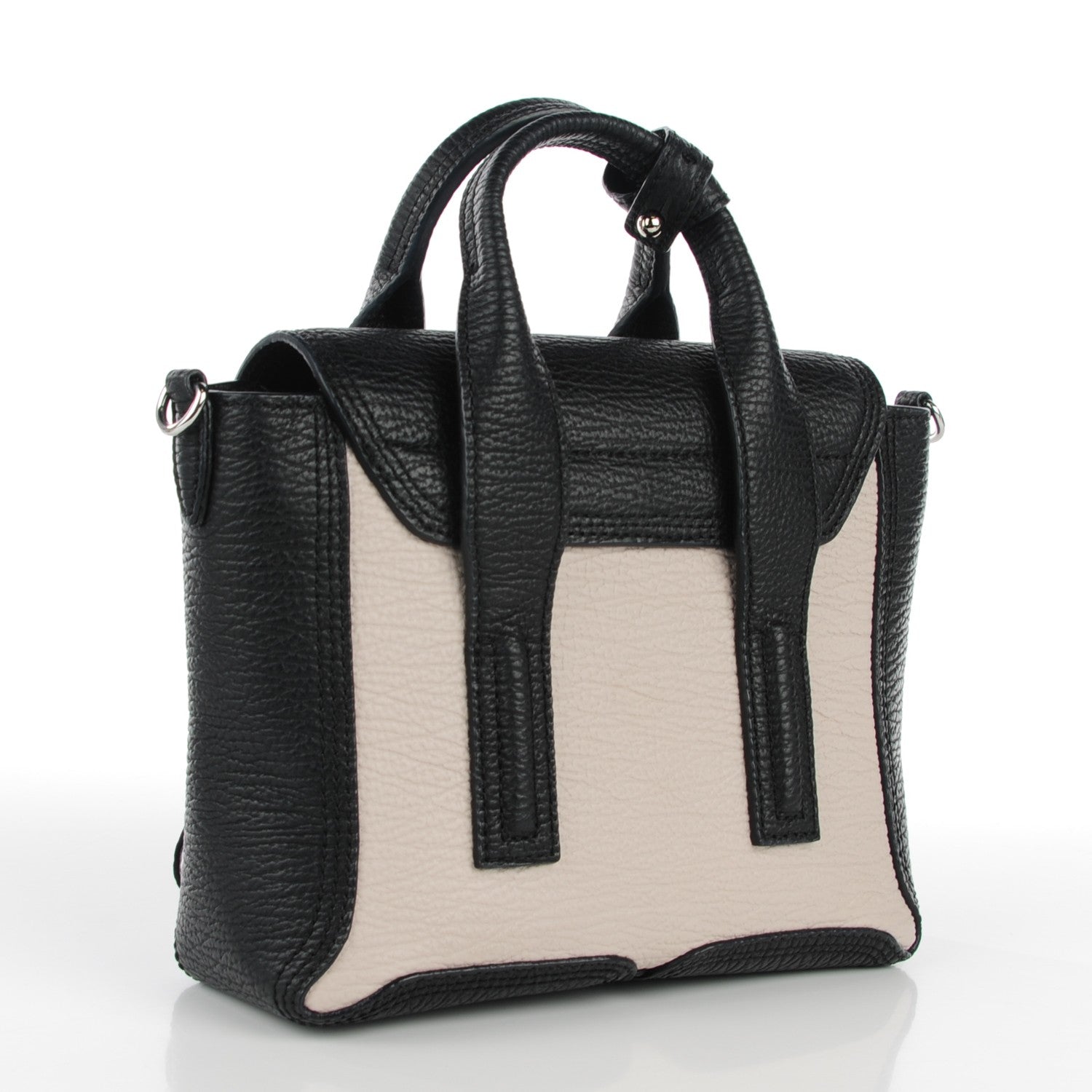 3.1 Phillip Lim 3.1 Textured Calfskin Mini Pashli Satchel Black Feather 3 of 7