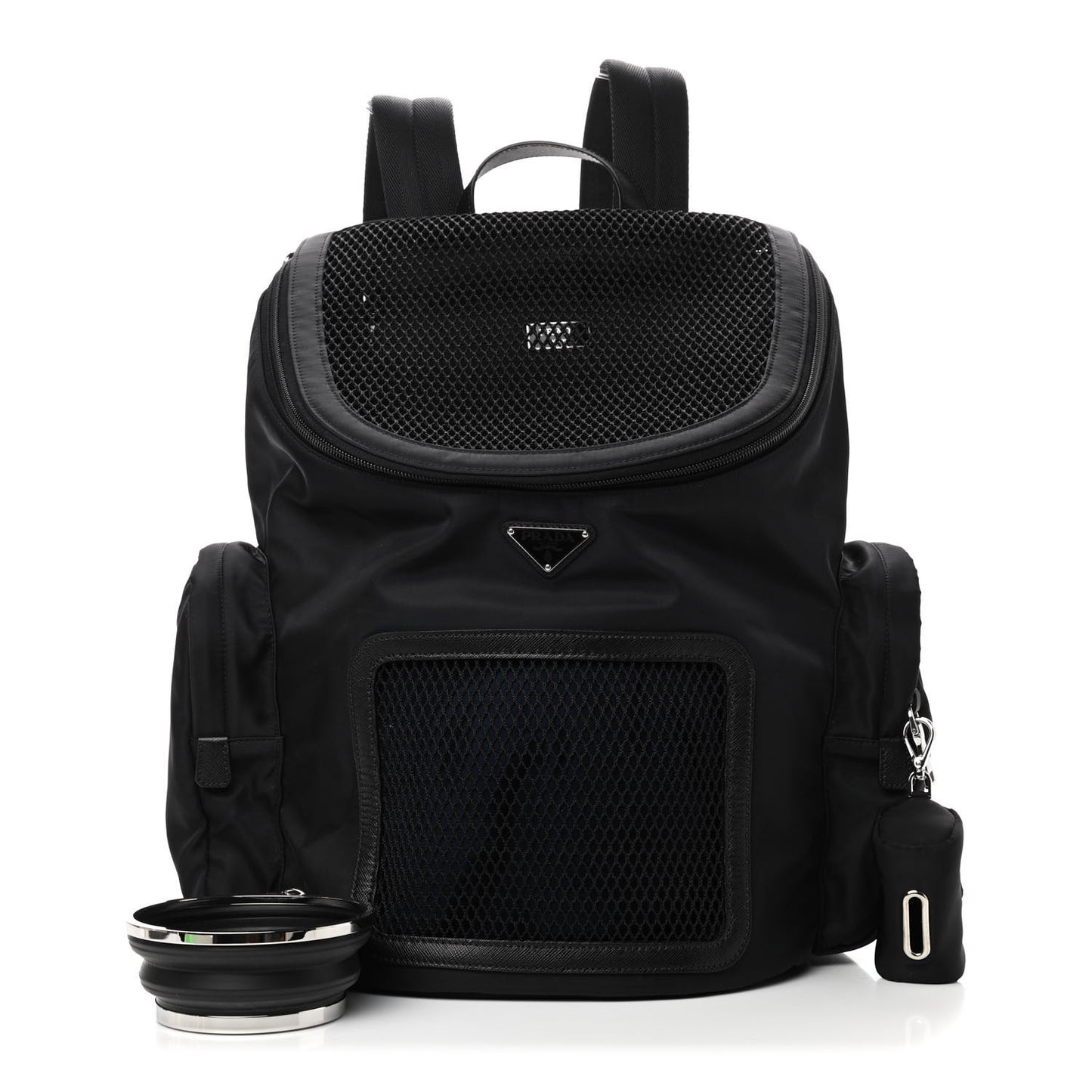 Re-Nylon Saffiano Pet Carrier Backpack Black