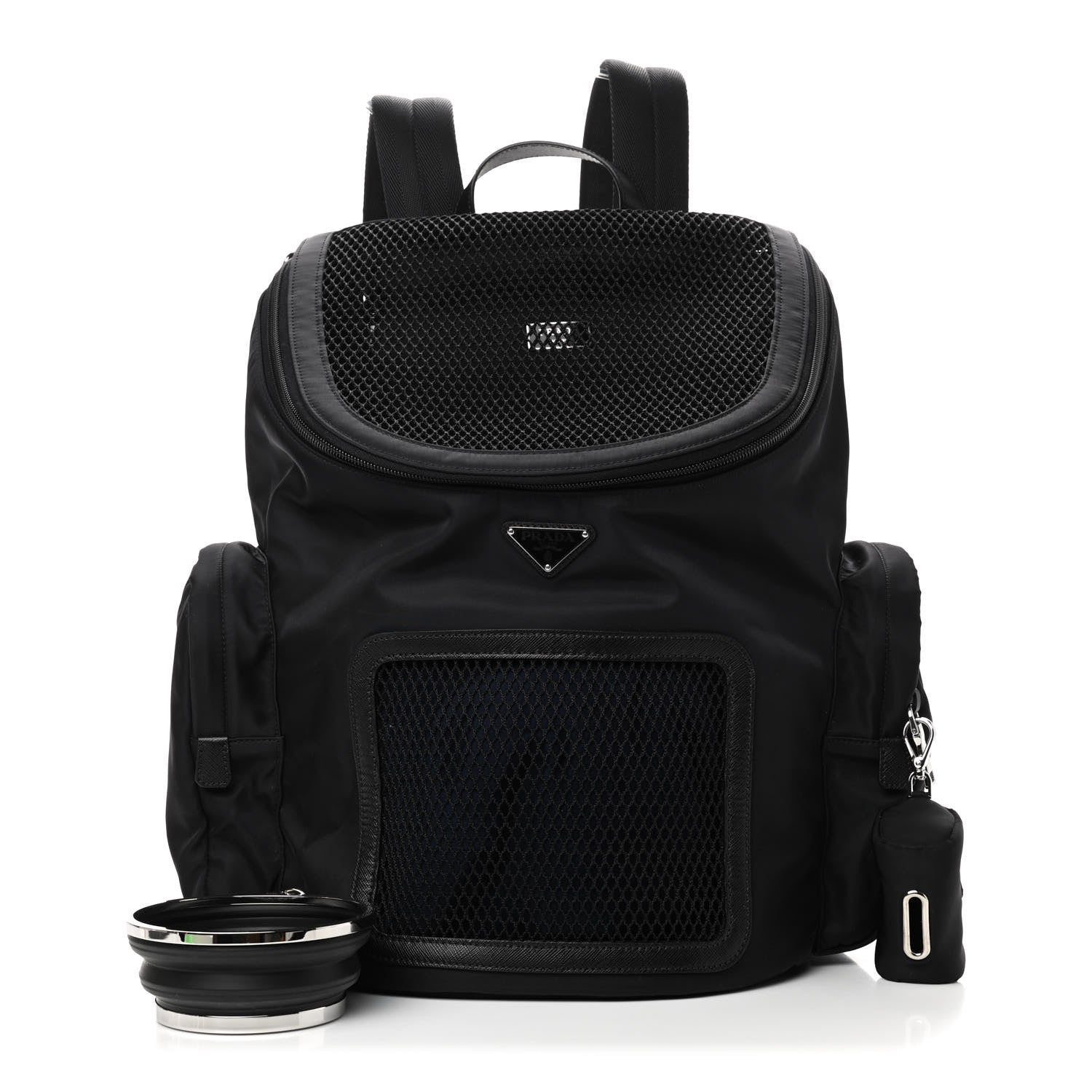 Prada Re-Nylon Saffiano Pet Carrier Backpack Black 1 of 11