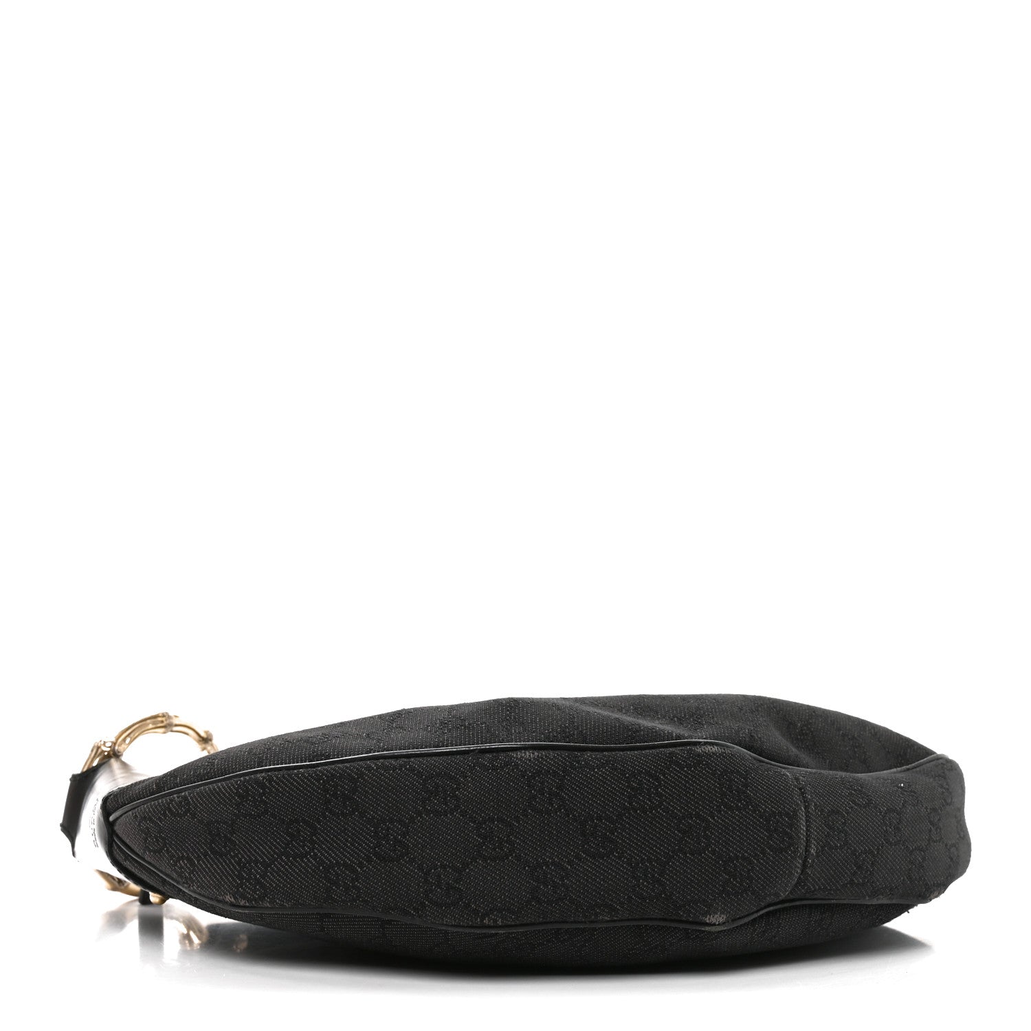 Gucci Monogram Half Moon Bamboo Ring Hobo Black 4 of 10