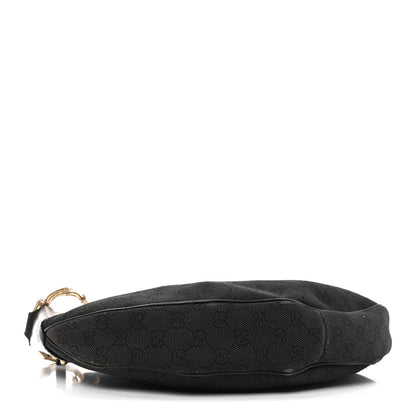 Gucci Monogram Half Moon Bamboo Ring Hobo Black 4 of 10