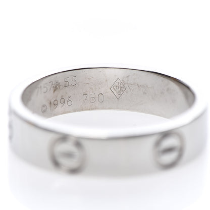 Cartier 18K White Gold 5.5mm LOVE Ring 55 7.25 5 of 6