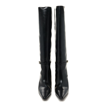 Givenchy Grained Calfskin G Cube Knee High Boots 38.5 Black 2 of 7