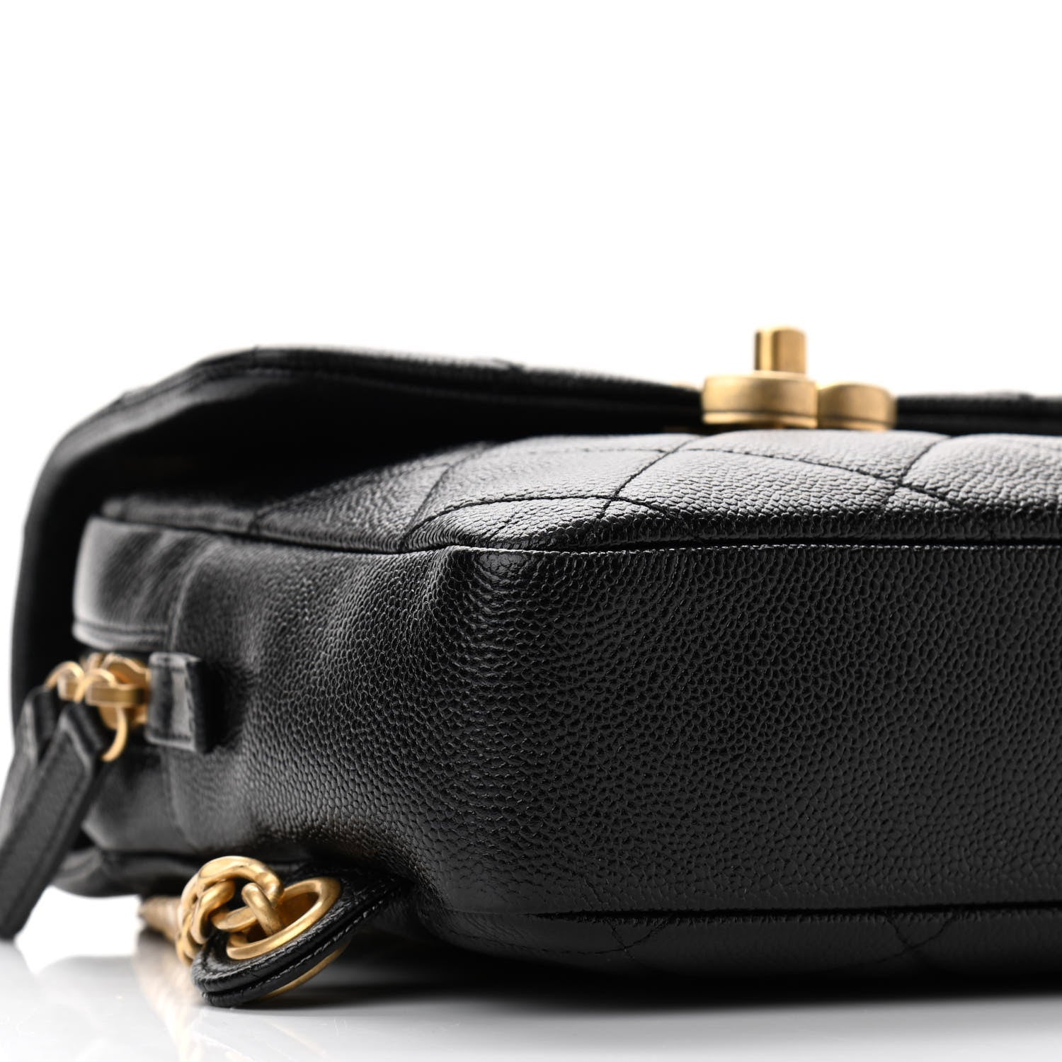 Chanel Shiny Caviar Quilted Chain Melody Backpack Black 9 of 11