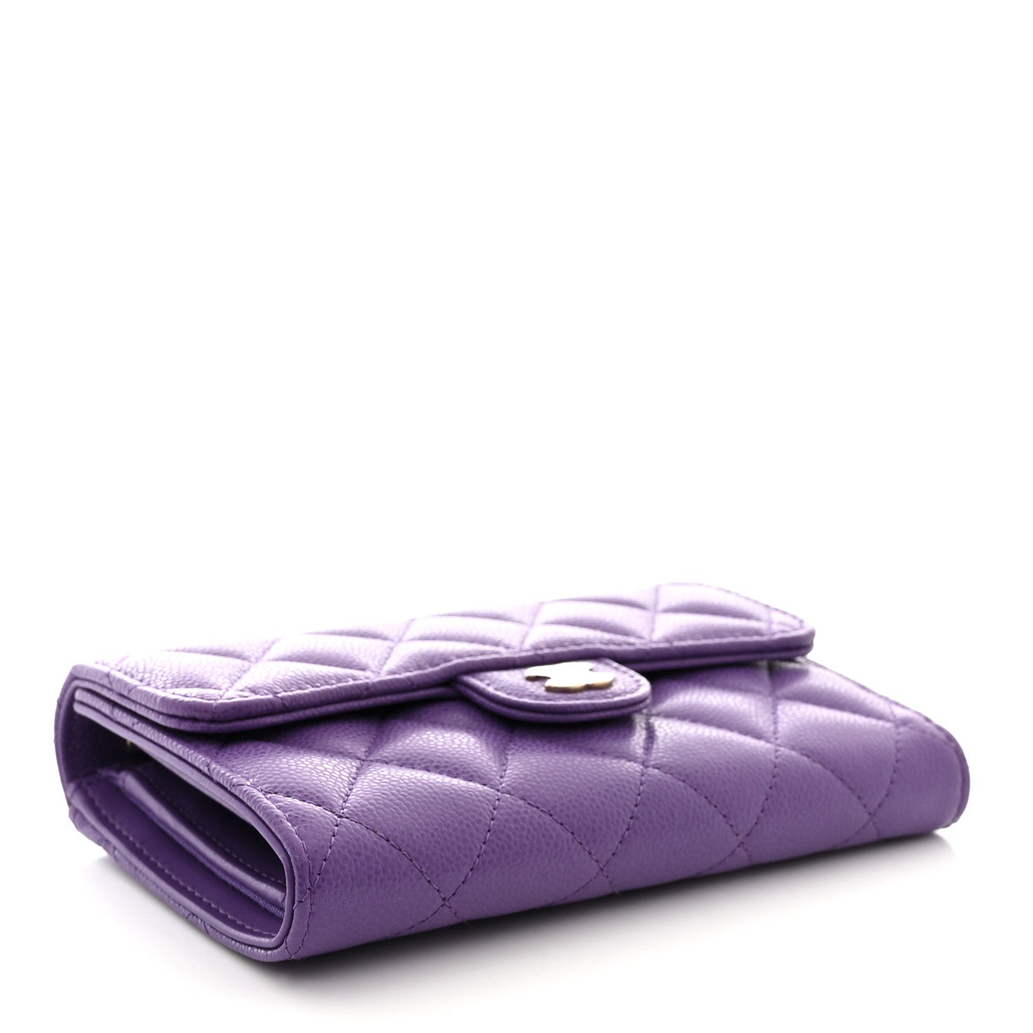 Chanel Caviar Quilted Medium Flap Wallet Purple 4 of 11