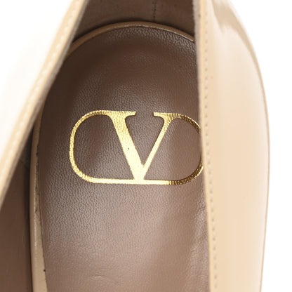 Valentino Garavani Patent Vlogo Club Block Pumps 39 Beige 7 of 8