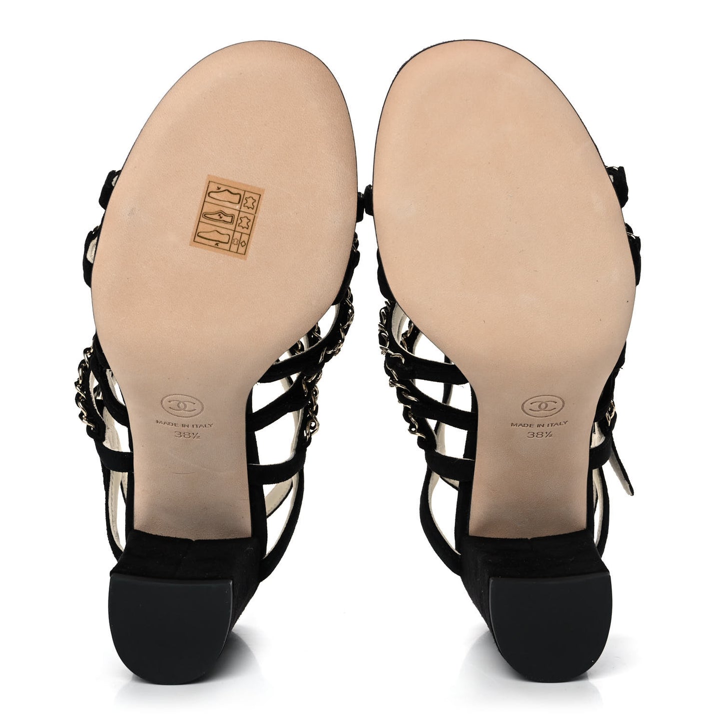 Suede Chain Sandals 38.5 Black