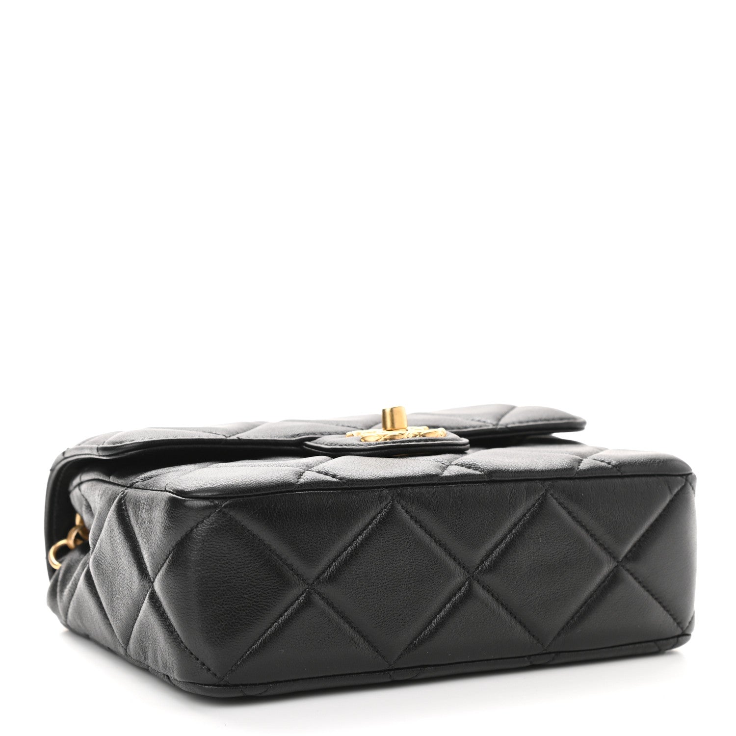 Chanel Lambskin Quilted Mini Logo Square Flap Black 4 of 11