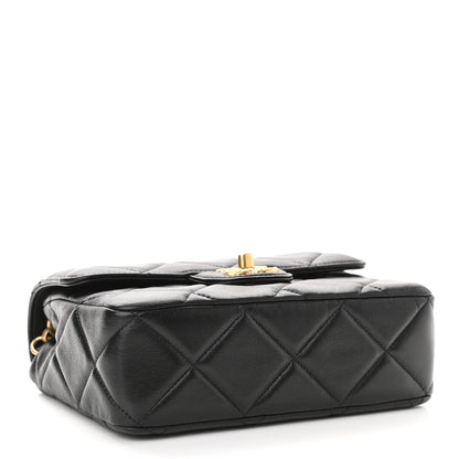 Chanel Lambskin Quilted Mini Logo Square Flap Black 4 of 11