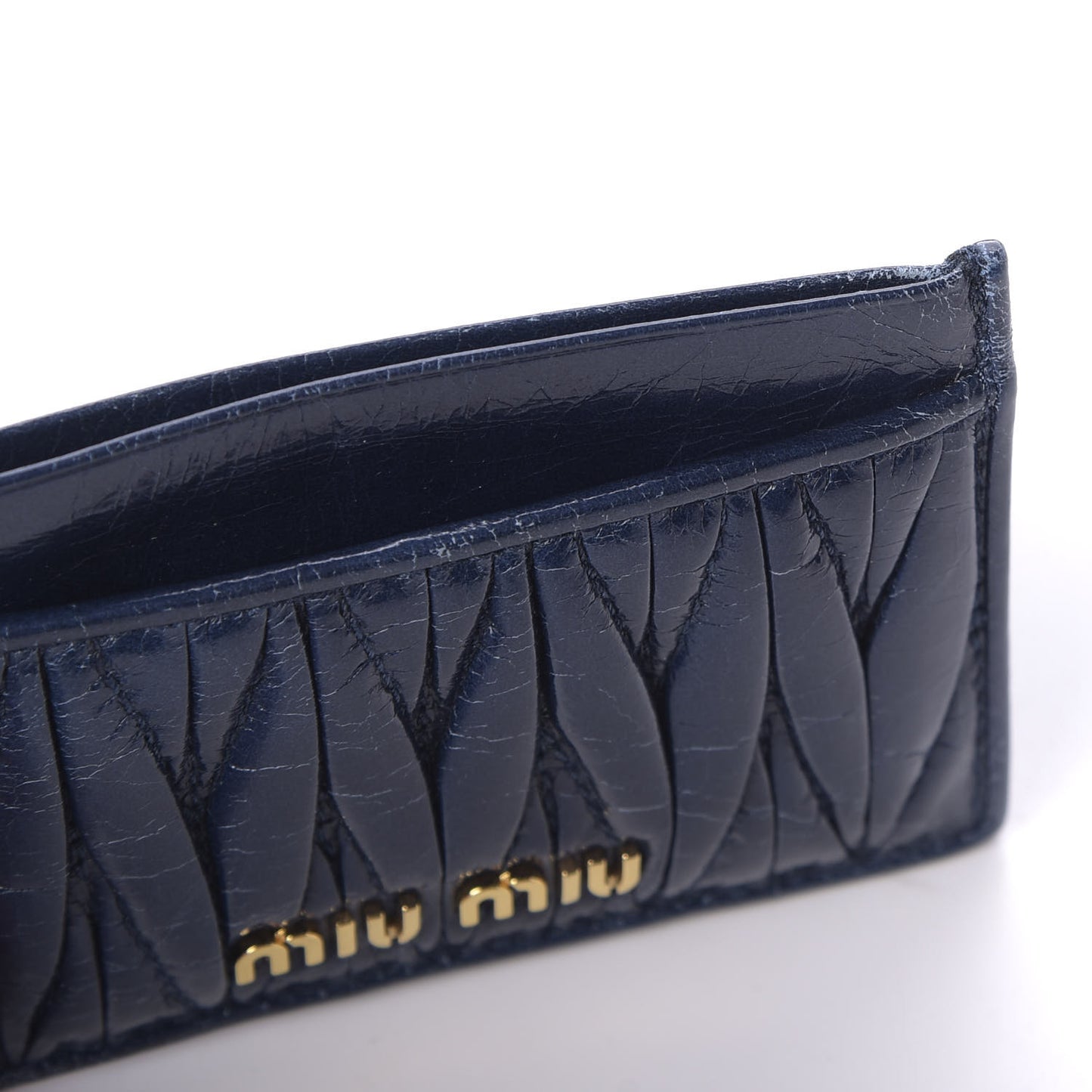 Nappa Matelasse Card Holder Bleuette