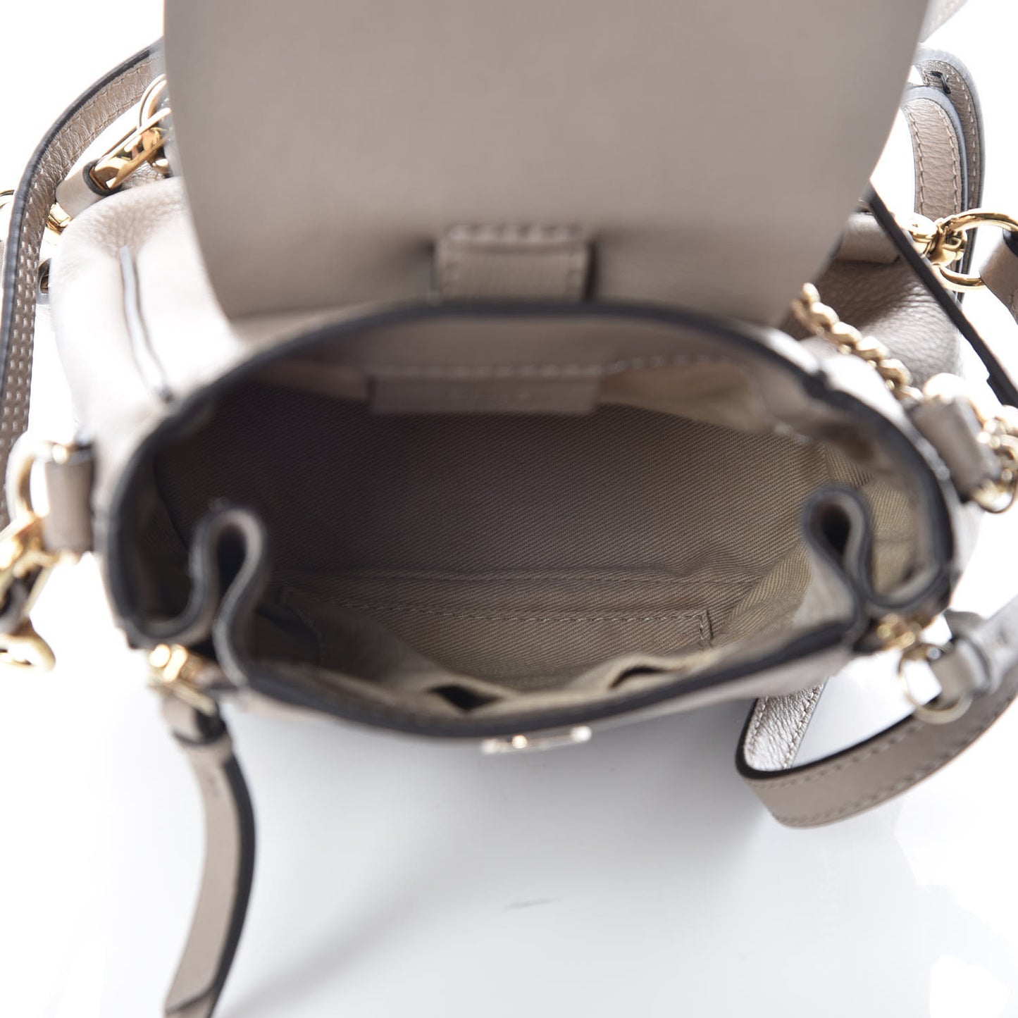 Suede Calfskin Mini Faye Backpack Motty Grey