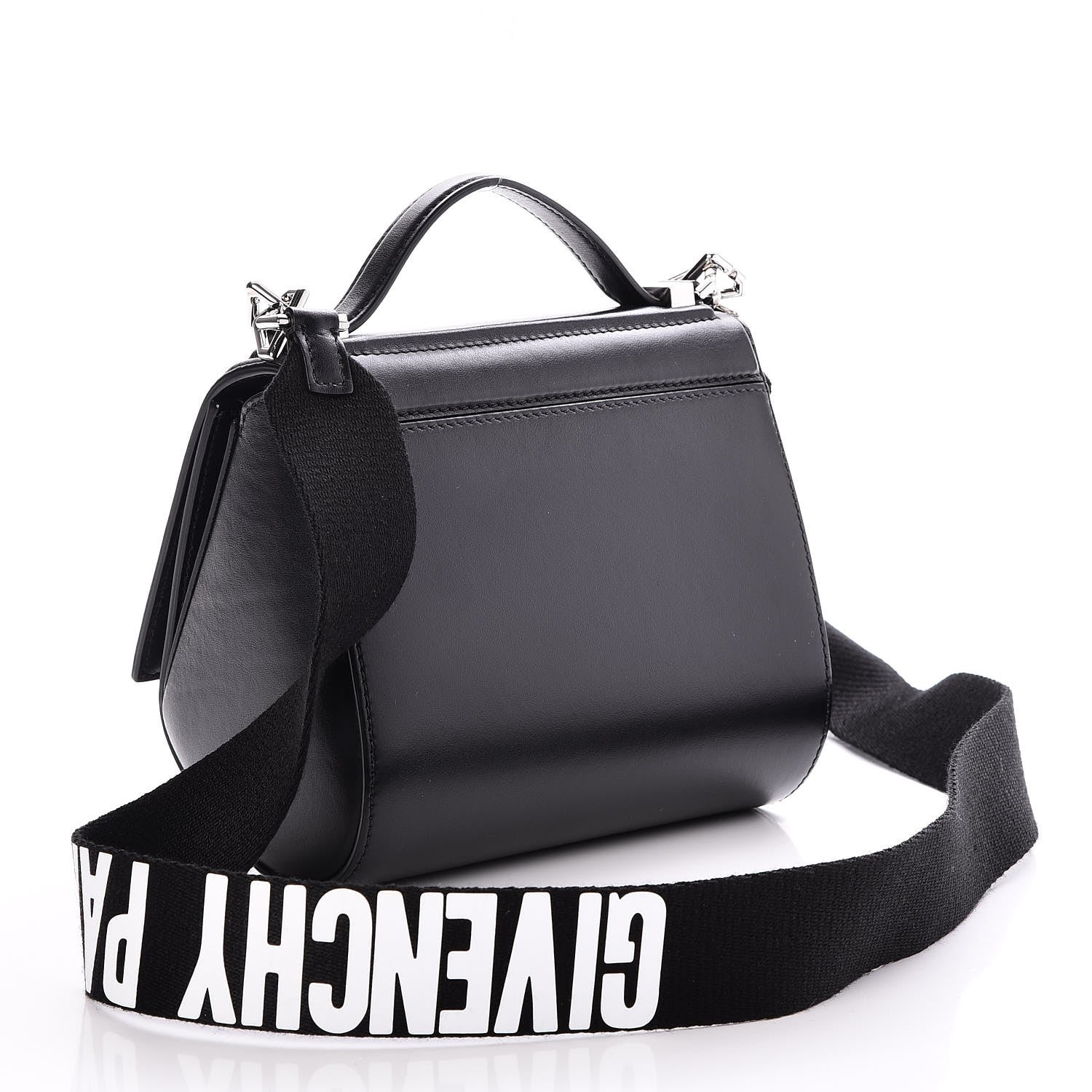 Givenchy Calfskin Mini Pandora Box Logo Strap Crossbody Bag Black 3 of 8
