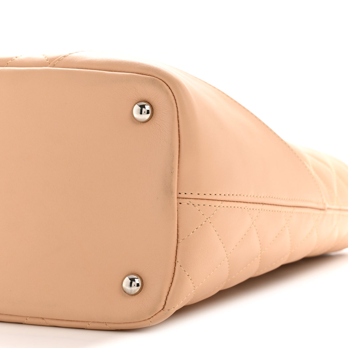Calfskin Quilted Medium Cambon Tote Beige