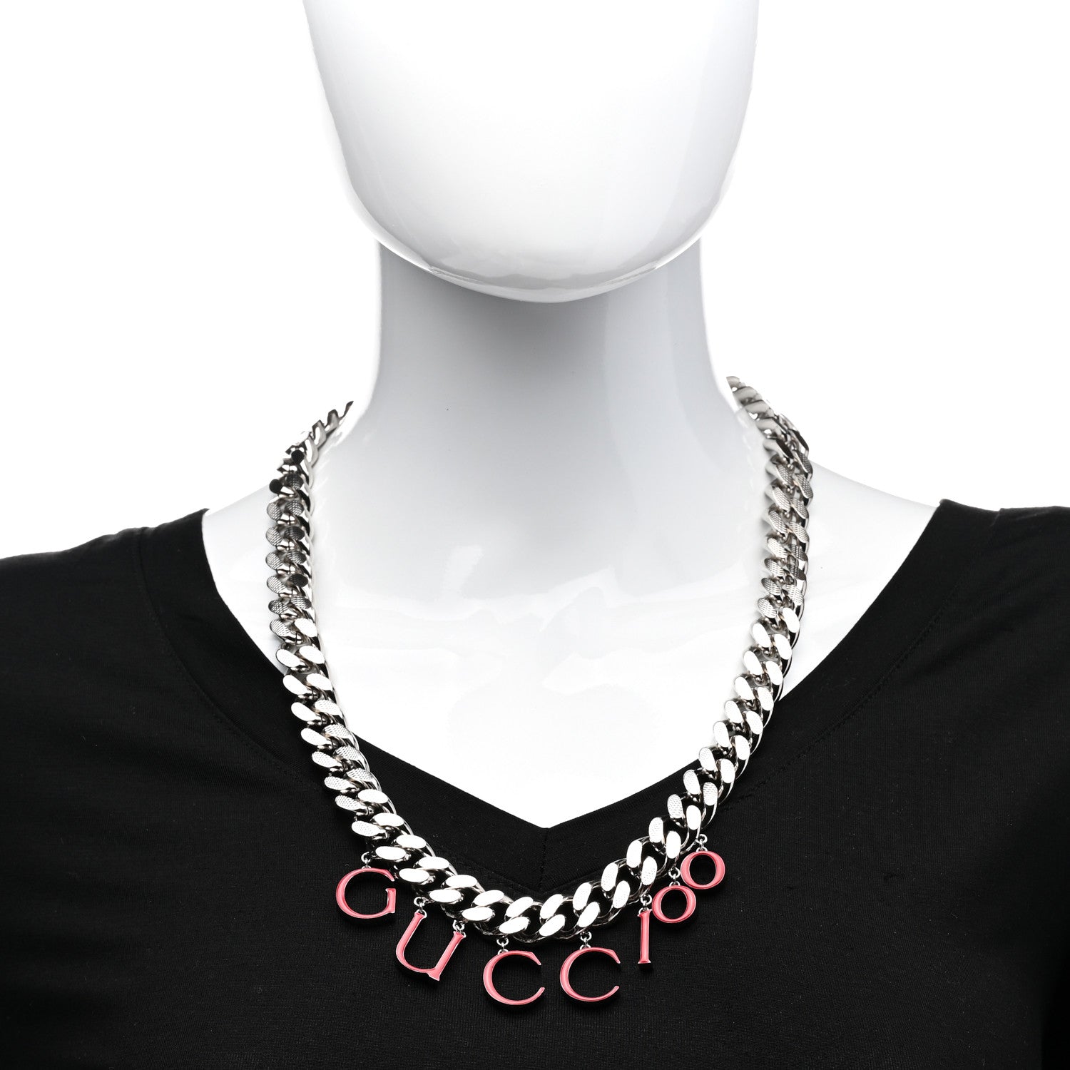 Gucci 100 Script Choker Necklace Red 2 of 6