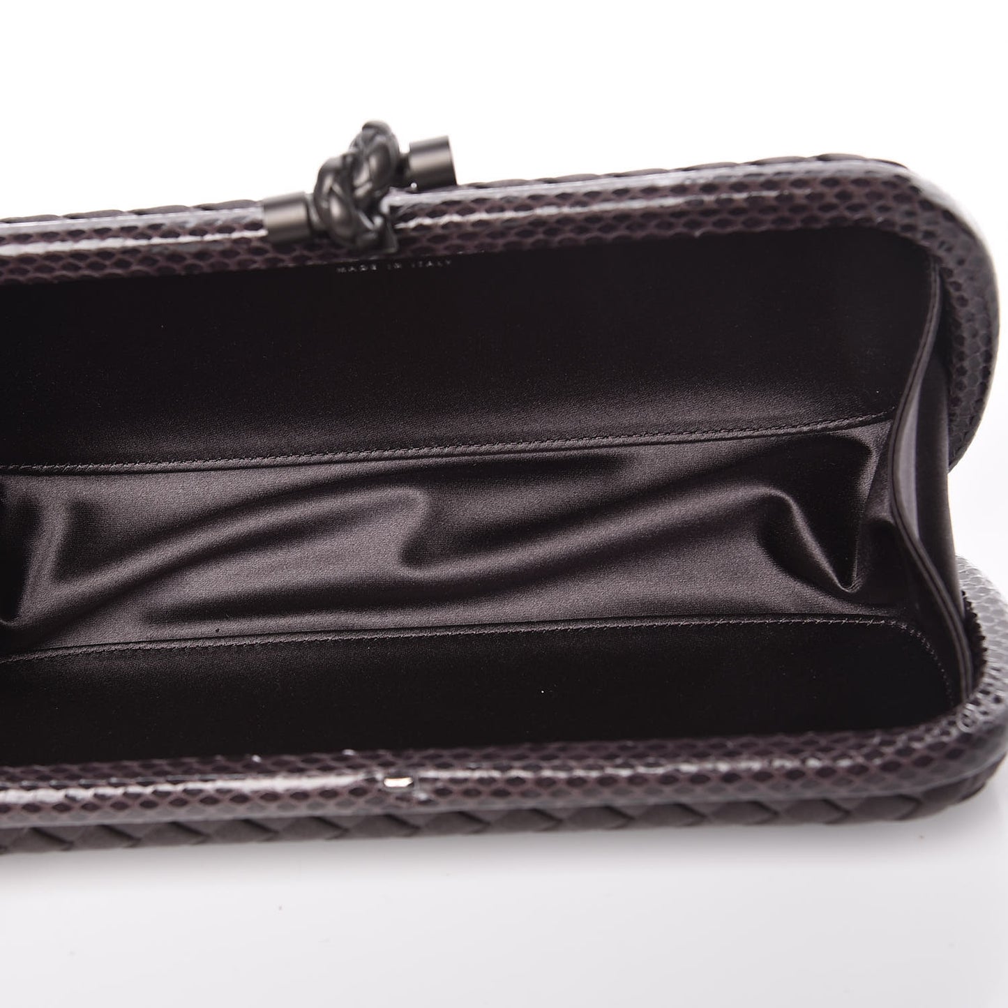 Satin Intreccio Impero Ayers Stretch Knot Clutch Quetsche