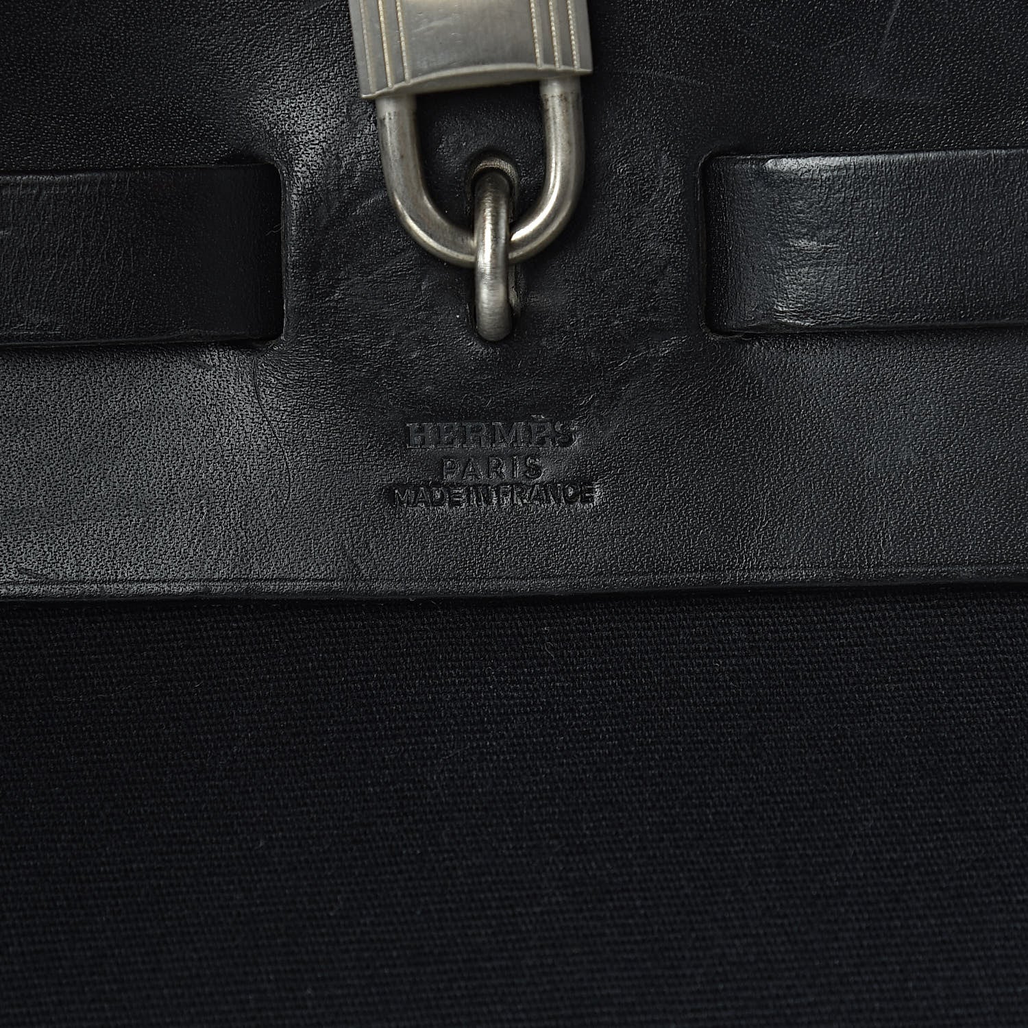 Hermes Toile Vache Calfskin Herbag 39 MM Black 6 of 15