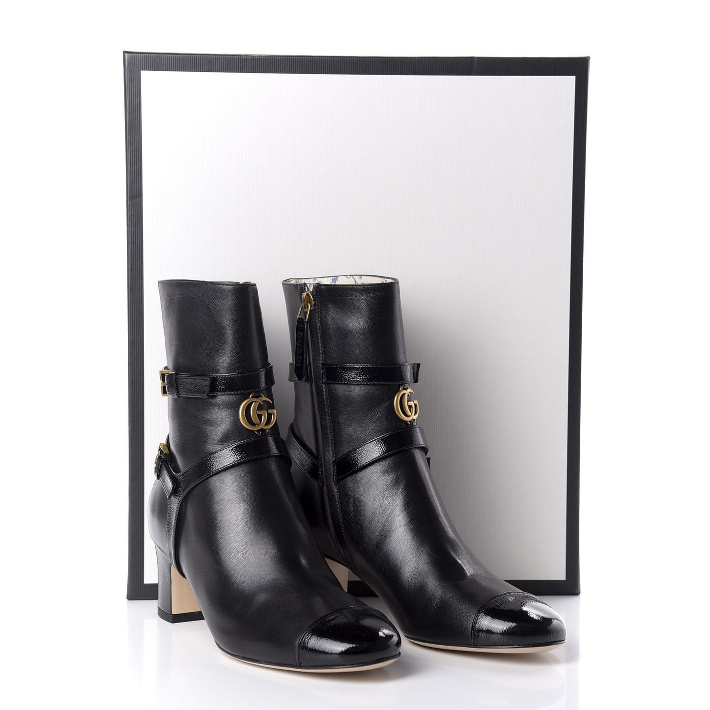 Malaga Kid GG Geraldine Cap Toe 55mm Ankle Boots 35.5 Black