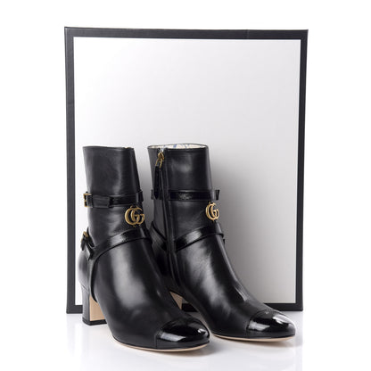 Gucci Malaga Kid GG Geraldine Cap Toe 55mm Ankle Boots 35.5 Black 10 of 10