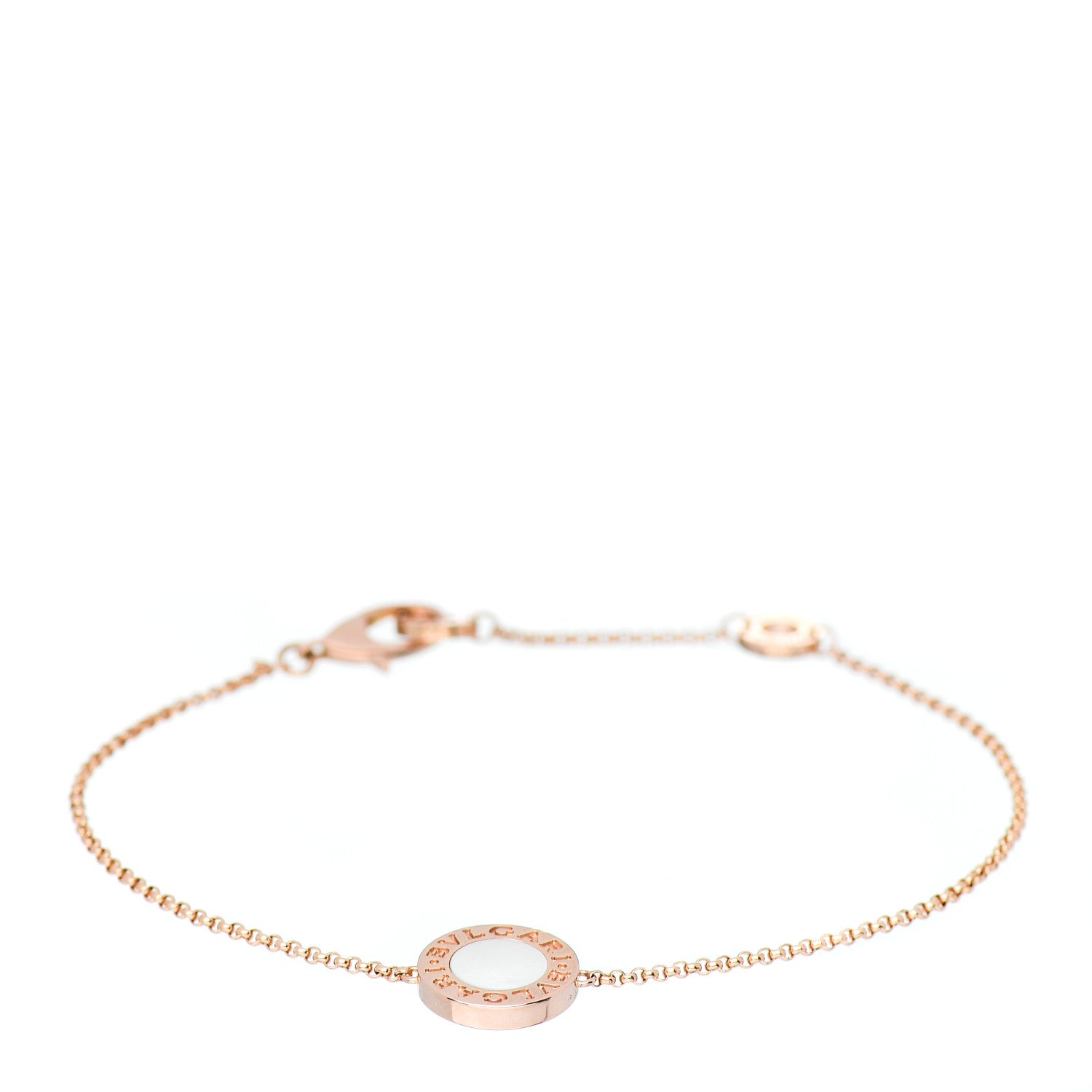 Bulgari 18K Rose Gold Mother of Pearl BVLGARI BVLGARI Chain Bracelet 1 of 4