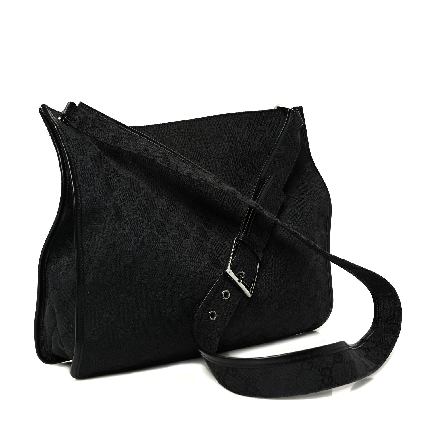 Gucci GG Monogram Messenger Crossbody Bag Black 3 of 9