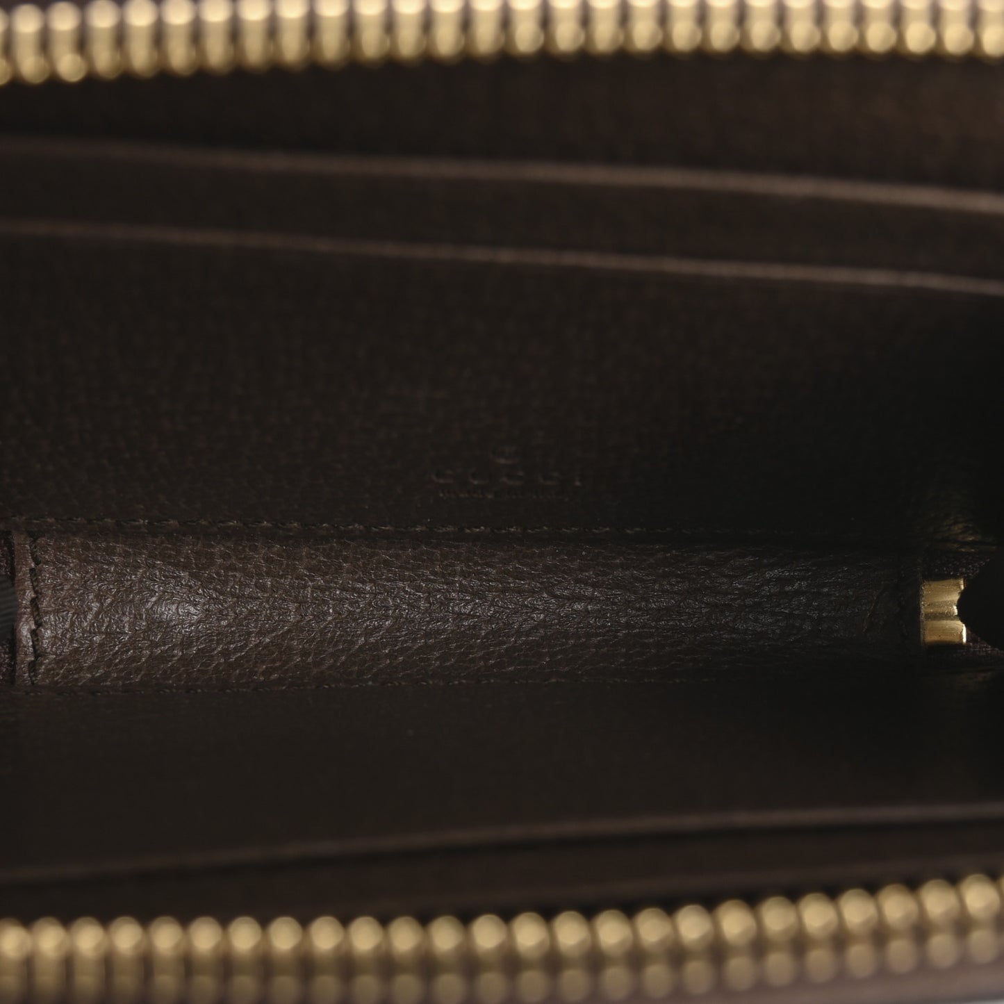 GG Supreme Monogram Textured Dollar Calfskin Web Ophidia Zip Around Card Case Wallet Beige Ebony New Acero