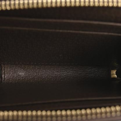 Gucci GG Supreme Monogram Textured Dollar Calfskin Web Ophidia Zip Around Card Case Wallet Beige Ebony New Acero 5 of 10