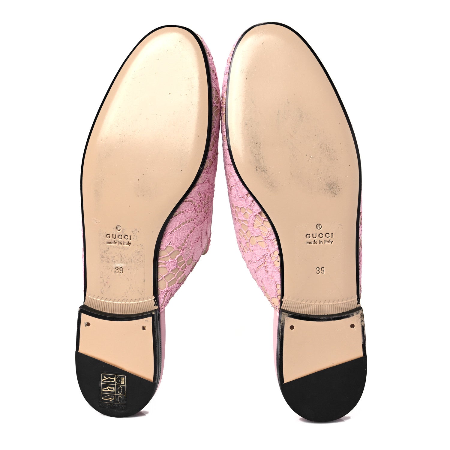 Gucci Lace Malaga Kid Womens Princetown Slippers 39 Sugar Pink Skin Rose 5 of 7