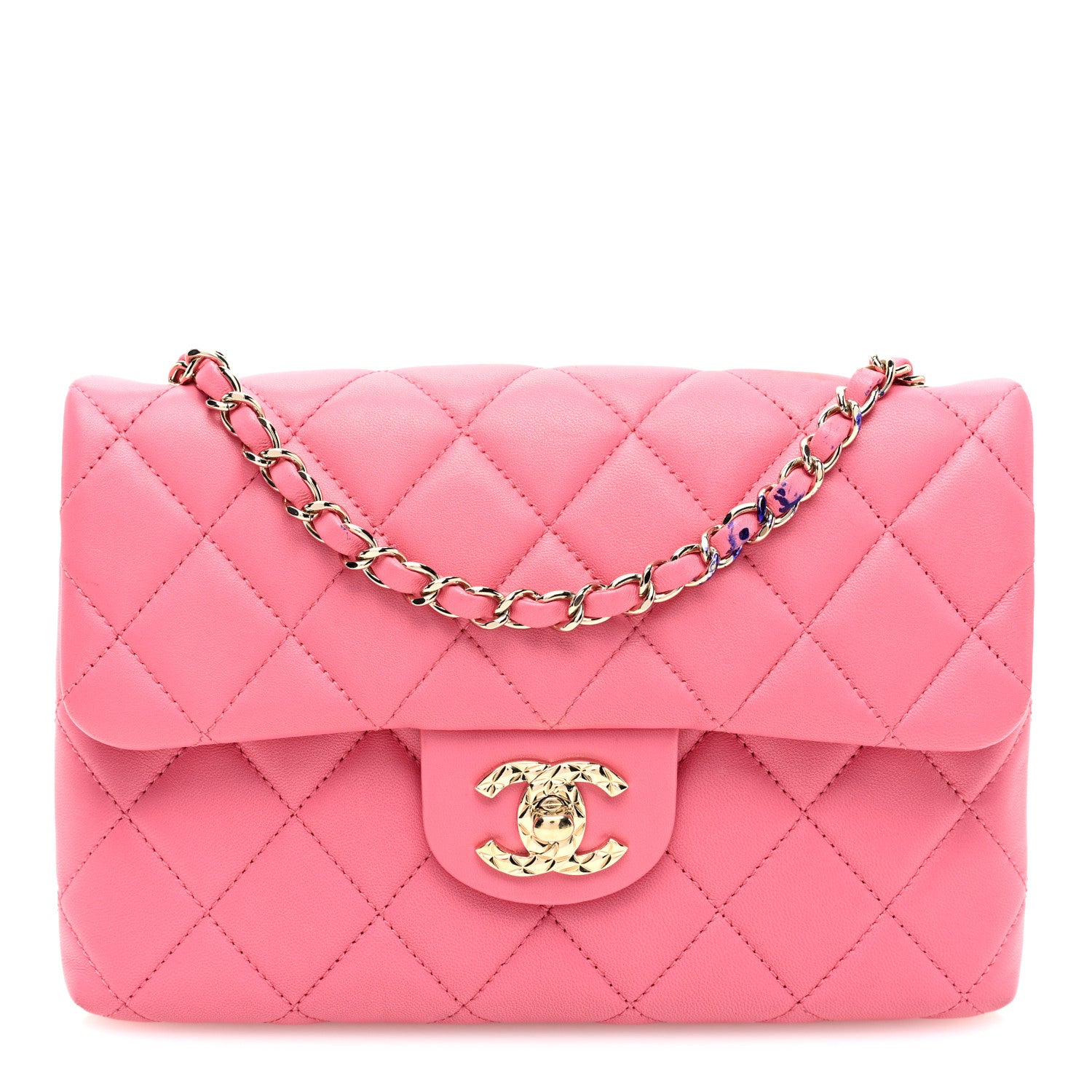Chanel Lambskin Quilted CC Pocket Clutch With Chain Pink 1 of 19