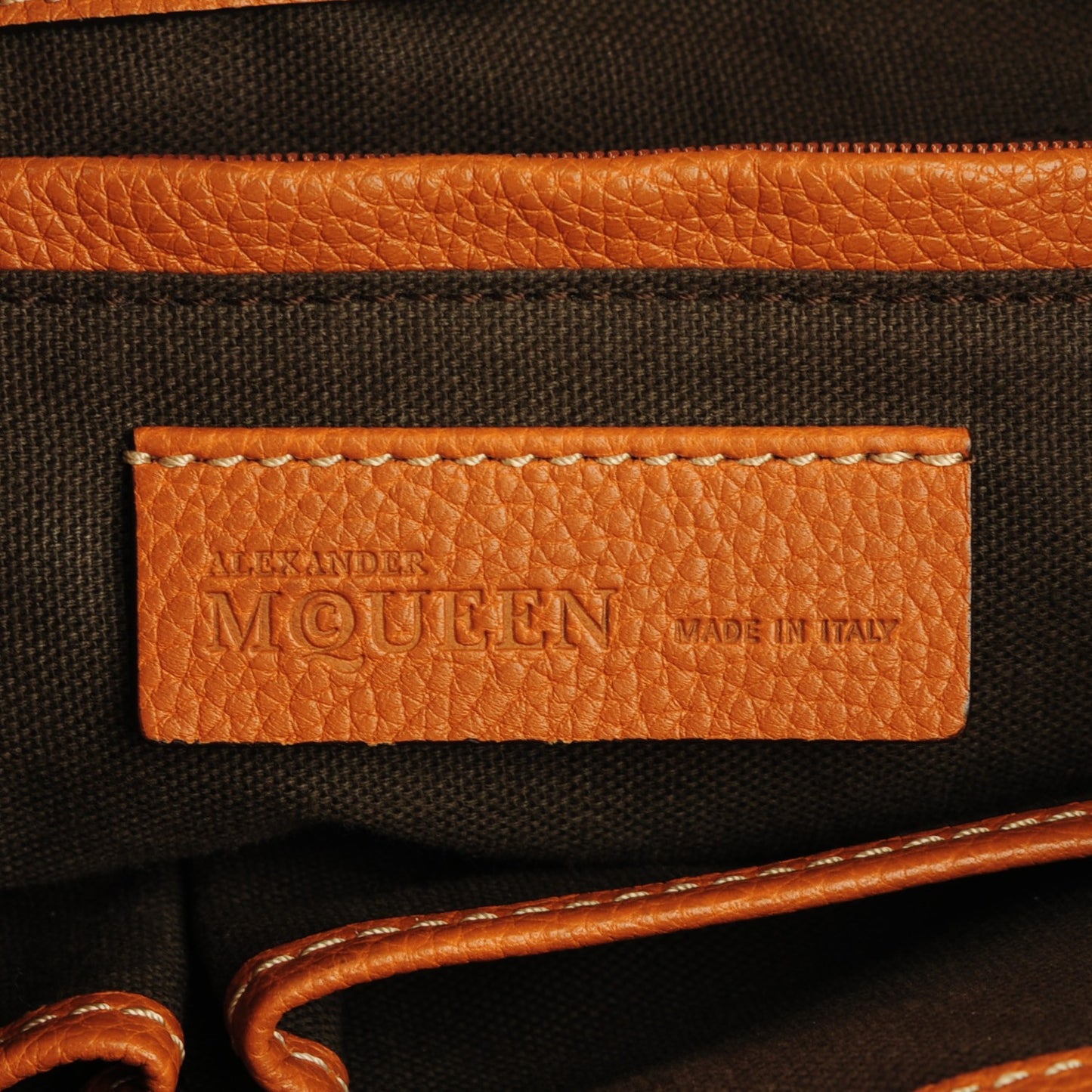 Pebbled Calfskin Skull Padlock Tote Tan