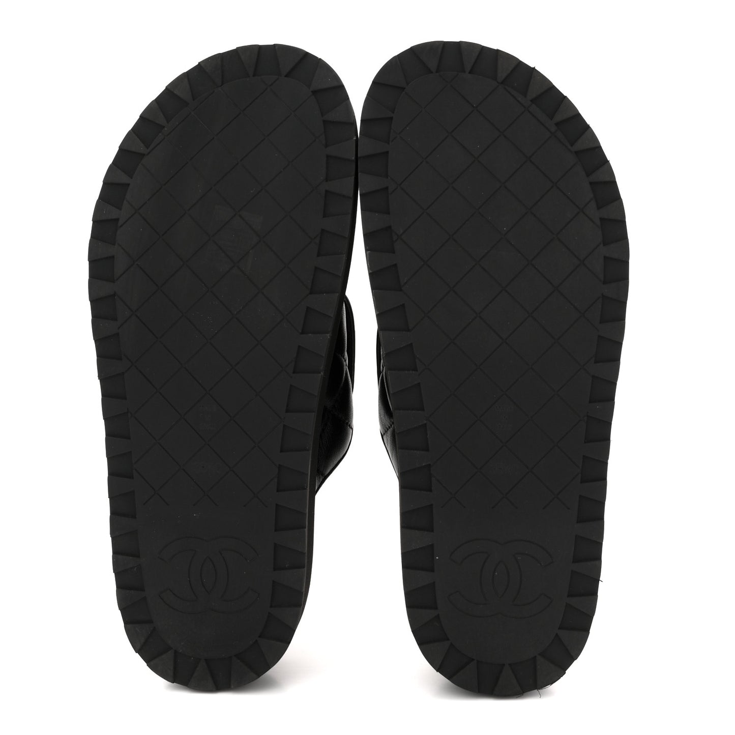 Lambskin Quilted CC Turnlock Mules 38.5 Black