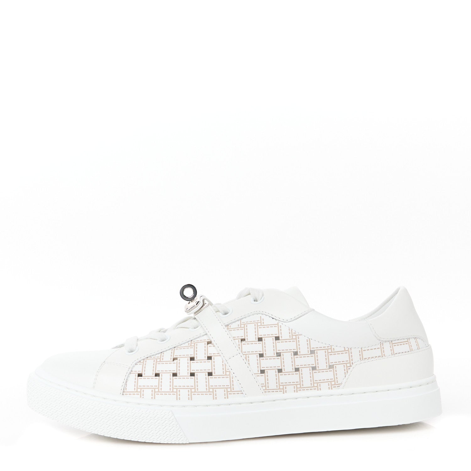 Hermes Calfskin Cross Woven Day Sneakers 40 White 1 of 9