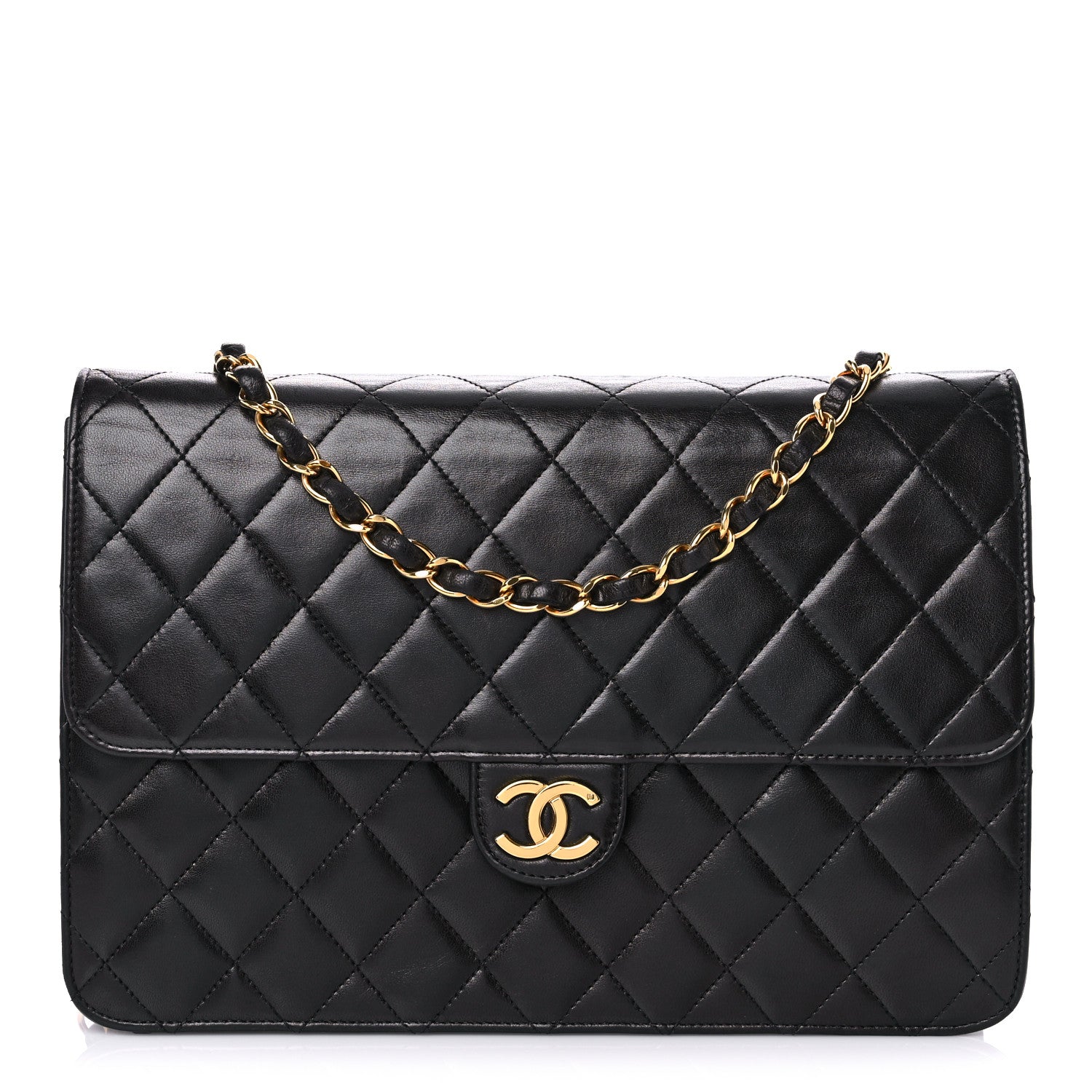Chanel Lambskin Quilted Medium Single Flap Black 1 of 22